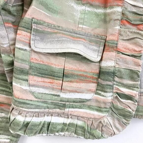 Chico's Striped Lightweight Blazer - Green & Orange - Picture 4 of 7